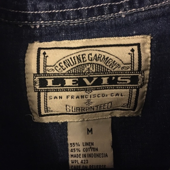 Vintage Levi’s white tag button up denim tank - Picture 3 of 4